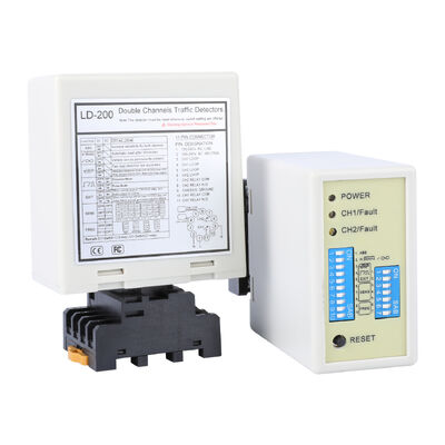LD-200 Dual Channel Vehicle Loop Detector dengan kisaran 20-2000uh dan daya 110-240VAC untuk Kontrol Akses Parkir